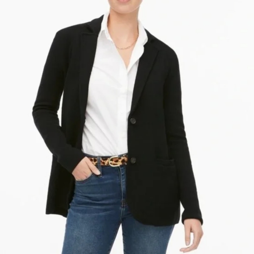 J. Crew Navy Knit Sweater Blazer Size Small